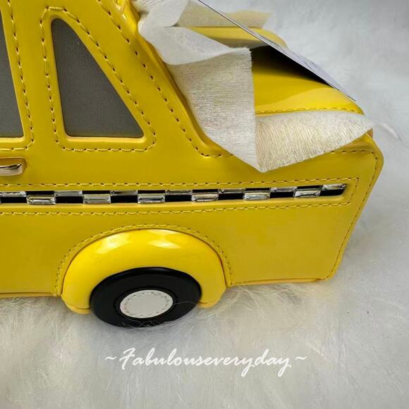 Kate Spade NYC 3D Taxi Crossbody Bag Purse In Patent Fabric/Yellow KI975 NWT - Picture 9 of 12